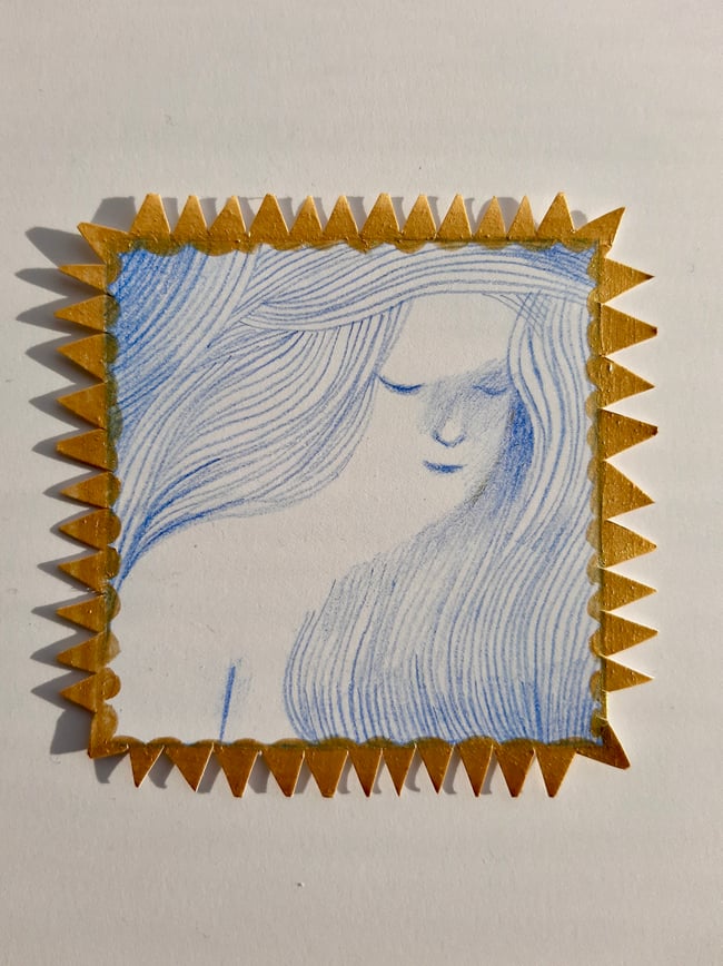 Marigold ~ Original drawing and painting 