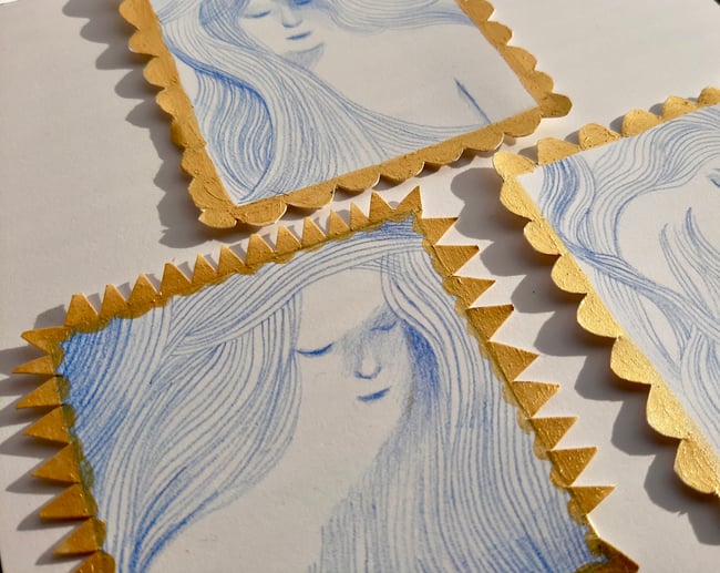 Marigold ~ Original drawing and painting 