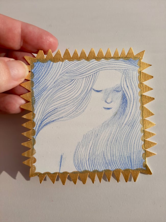 Marigold ~ Original drawing and painting 