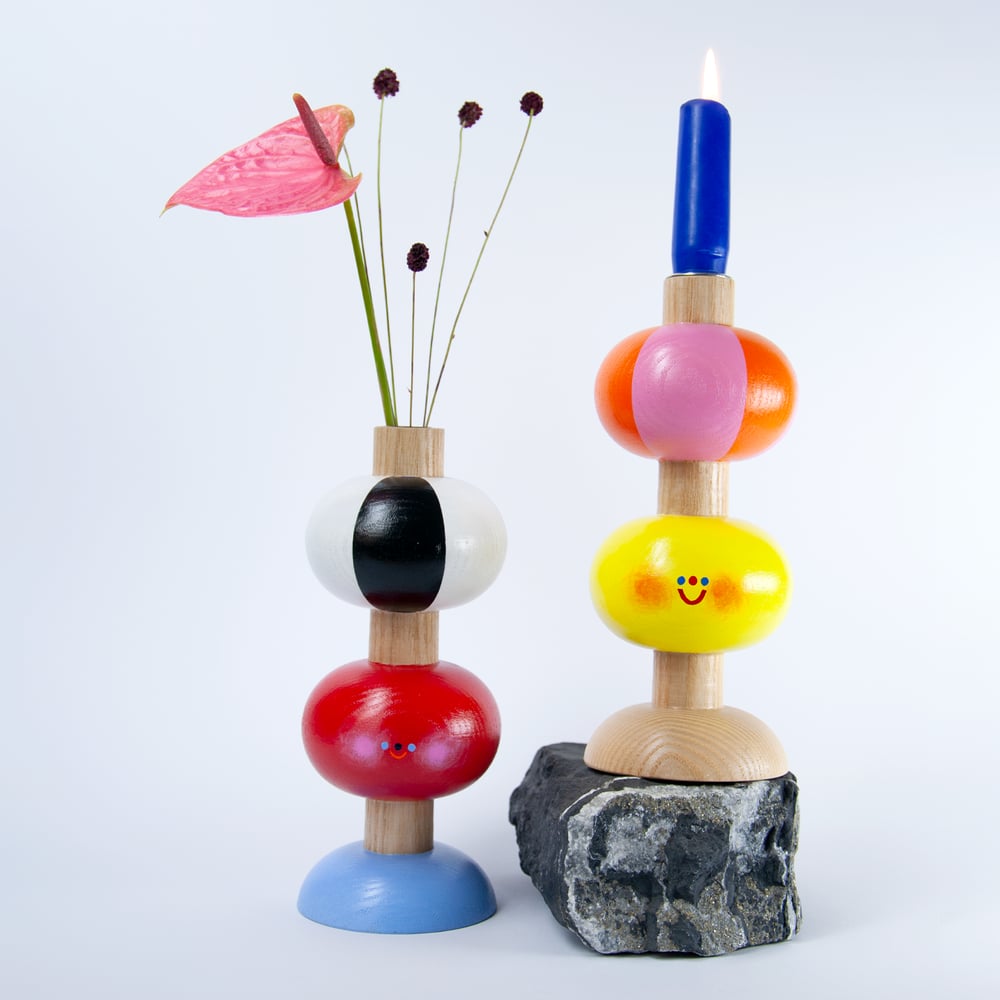 Image of Kerzenhalter-Vasen-Kombi "Jätit" 