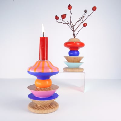 Image of Kerzenhalter-Vasen-Kombi "Distel" 