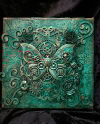 Image 1 of STEAMPUNK GOTHIC 3D BUTTERFLY ART CANVAS