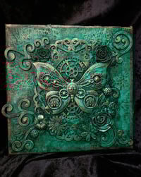 Image 2 of STEAMPUNK GOTHIC 3D BUTTERFLY ART CANVAS