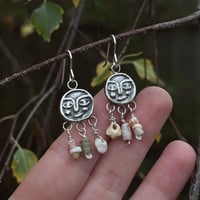 Image 3 of Made to order Moon face earrings