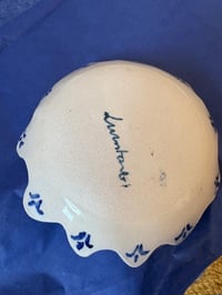 Image 4 of Hand made blue and white folk bird trinket bowl 