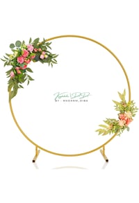 Image 1 of 2ft Round Backdrop Stand, Stable Balloon Arch Stand, Metal  Arch 