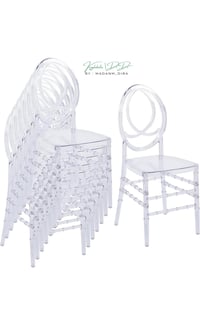 Image 2 of Clear Acrylic Chiavari Chairs, Modern Dining Chair  Oval High-Back 