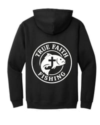 Image 2 of True Faith Fishing Hoodie - Black - White Logo