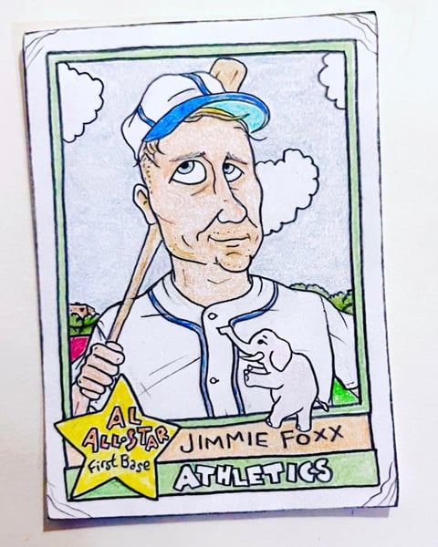 Image of Original pencil artwork—Jimmie Foxx, Athletics