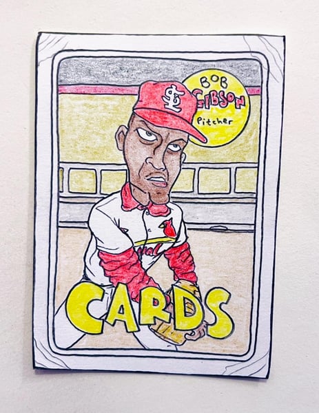 Image of Original pencil artwork—Bob Gibson, 1969