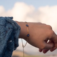 Image 5 of Gold Plated Evil Eye Bracelet by Attract Studio Jewellery