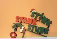 Image 3 of 💚🚪 3D Printed Grinch Door Topper – “Stink, Stank, Stunk”