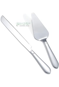 Image 2 of Cake Cutting Set for Wedding, Elegant Cake Knife and Server Set with Thickened Stainless