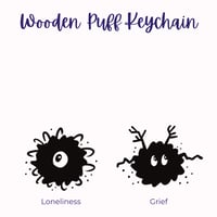 Image 1 of Wooden Puff Keychains
