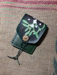 Image 1 of Green mistletoe and stars card wallet