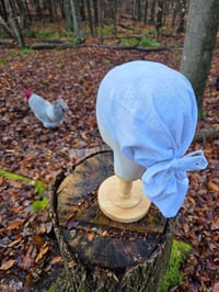 Image 3 of Linen Tichel in Grey & White Floral