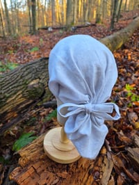 Image 1 of Linen Tichel in Grey & White Floral