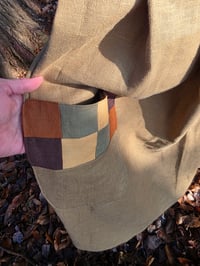 Image 7 of Linen Patchwork Pinafore Apron- Carmel