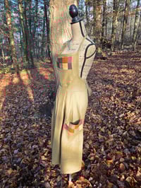 Image 5 of Linen Patchwork Pinafore Apron- Carmel