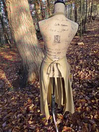 Image 8 of Linen Patchwork Pinafore Apron- Carmel