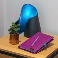 Image 1 of Funda de cuero violeta para cuaderno Pith