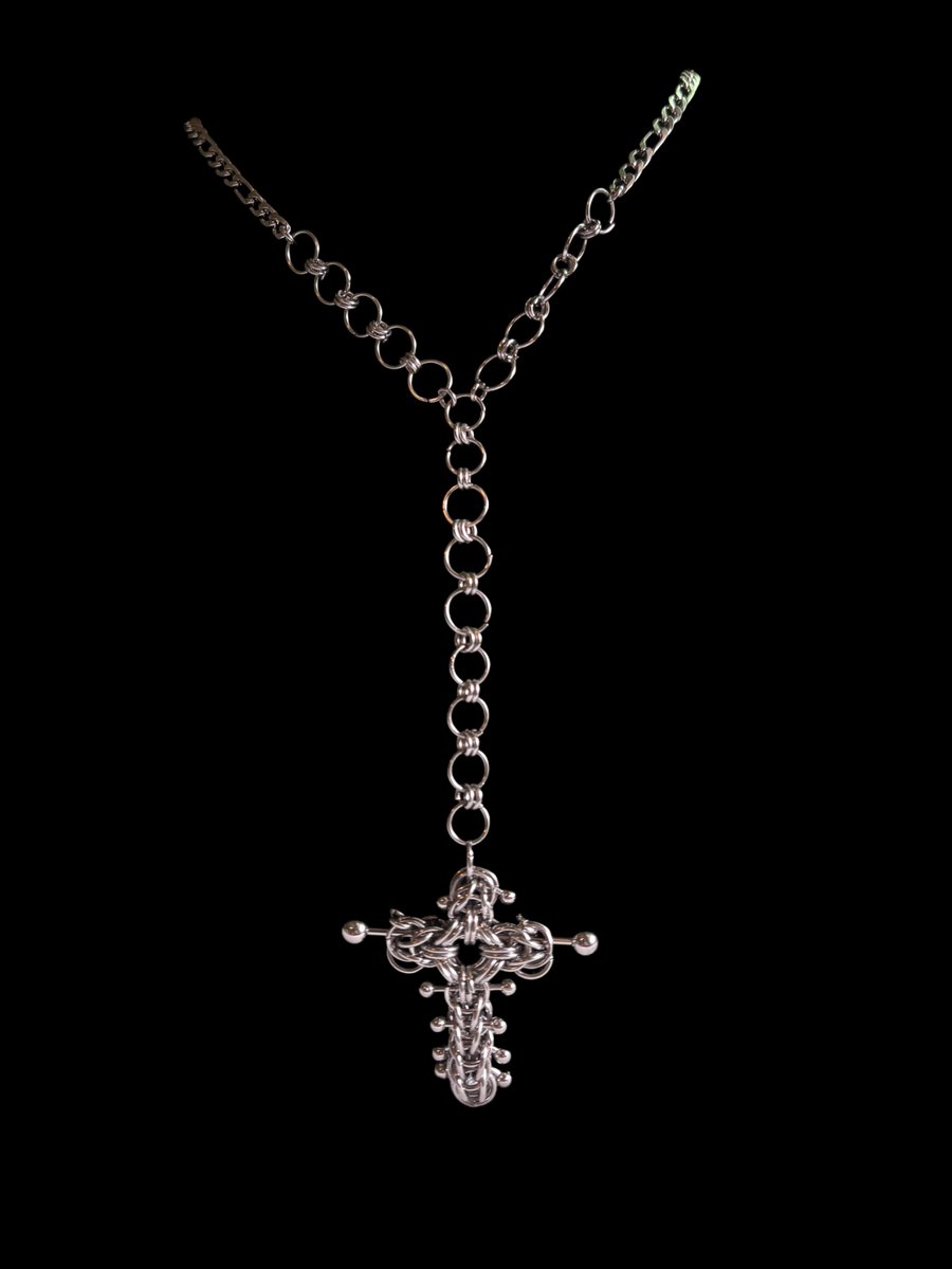 Image of Circus Cross Drop Necklace