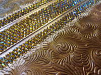 Image 15 of Golden Glorious Large Hand Painted & Rhinestoned Handmade Magnetic Makeup Shrine Makeup Not Included