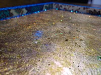 Image 7 of Gorgeous Blue Large Hand Painted & Rhinestoned Handmade Magnetic Makeup Shrine Makeup Not Included