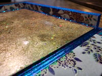 Image 9 of Gorgeous Blue Large Hand Painted & Rhinestoned Handmade Magnetic Makeup Shrine Makeup Not Included