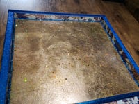 Image 15 of Gorgeous Blue Large Hand Painted & Rhinestoned Handmade Magnetic Makeup Shrine Makeup Not Included