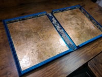 Image 17 of Gorgeous Blue Large Hand Painted & Rhinestoned Handmade Magnetic Makeup Shrine Makeup Not Included