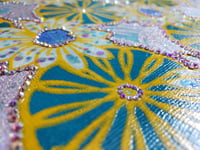 Image 4 of Spring Flowers Large Hand Painted & Rhinestone Decorated Handmade Magnetic Makeup Shrine (Makeup Not