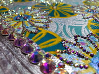 Image 3 of Spring Flowers Large Hand Painted & Rhinestone Decorated Handmade Magnetic Makeup Shrine (Makeup Not