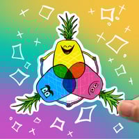Image 1 of Pineapple Color Wheel Sticker