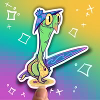 Image 1 of Old Surfer Turtle Sticker