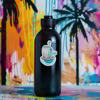 Image 2 of Smiling Whale in Donut Tube Sticker