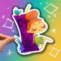 Image 1 of Tiki Girl with Red Hair Sticker