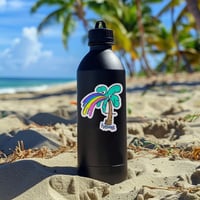 Image 2 of Palm Tree Throwing up Rainbows Sticker
