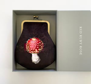 Image of Fly agaric, crossbody velvet bag with chain handle