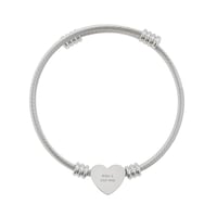 Image 2 of Limited Edition Custom Heart Gold or Silver Engraved Bracelet