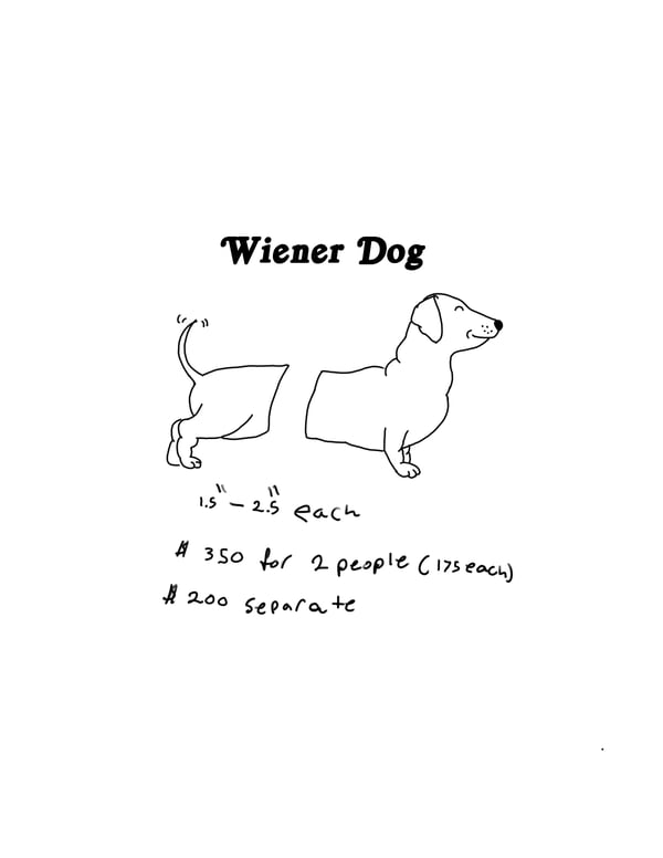 Image of 2 person Wiener Dog