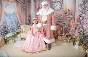Image of 12/19/25: Christmas - SANTA IN LIGHT MAUVE PINK SUIT