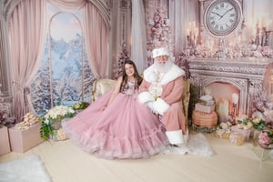 Image of 12/19/25: Christmas - SANTA IN LIGHT MAUVE PINK SUIT