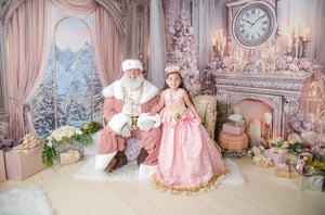 Image of 12/19/25: Christmas - SANTA IN LIGHT MAUVE PINK SUIT
