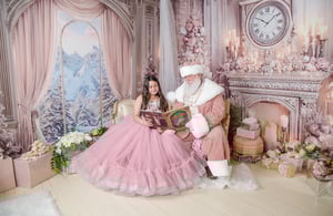Image of 12/19/25: Christmas - SANTA IN LIGHT MAUVE PINK SUIT