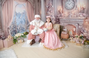 Image of 12/19/25: Christmas - SANTA IN LIGHT MAUVE PINK SUIT