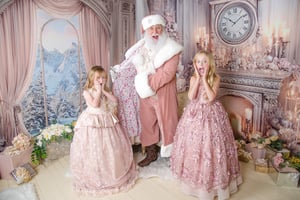 Image of 12/19/25: Christmas - SANTA IN LIGHT MAUVE PINK SUIT