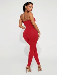 Image 3 of SKYNLYDRESS - Combinaison avec accessoires en métal ajouré en forme de rose sur le soutien-gorge 