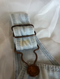 Image 3 of Osh Kosh Light Wash Flower Denim Overalls