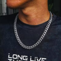 Image 3 of Silver Drip Cuban Link Chain 